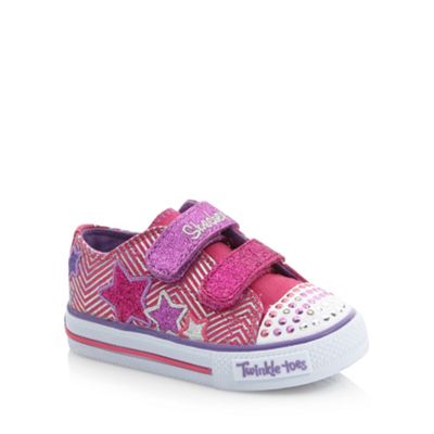 Skechers Girl's pink 'Twinkle Toes' light up trainers